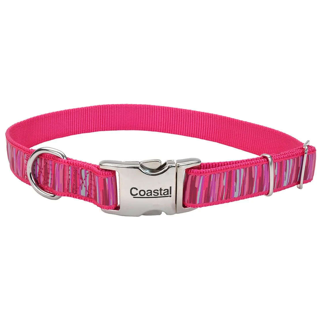 Ribbon Adjustable Dog Collar with Metal Buckle