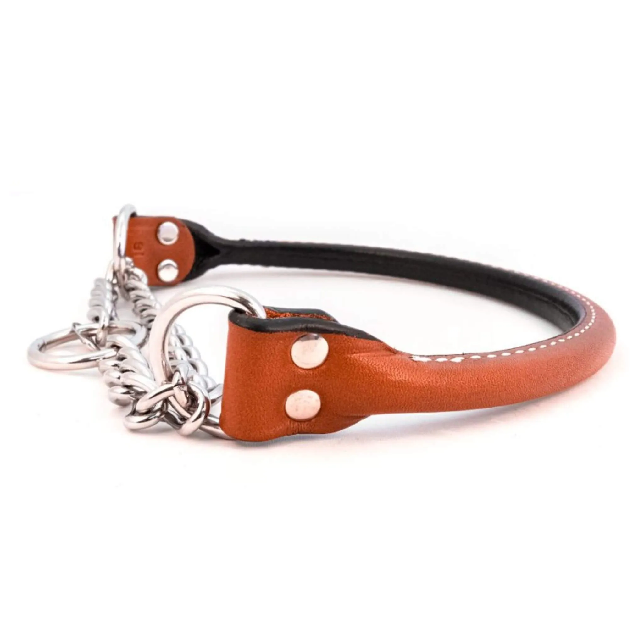 Rolled Leather Martingale Dog Collar