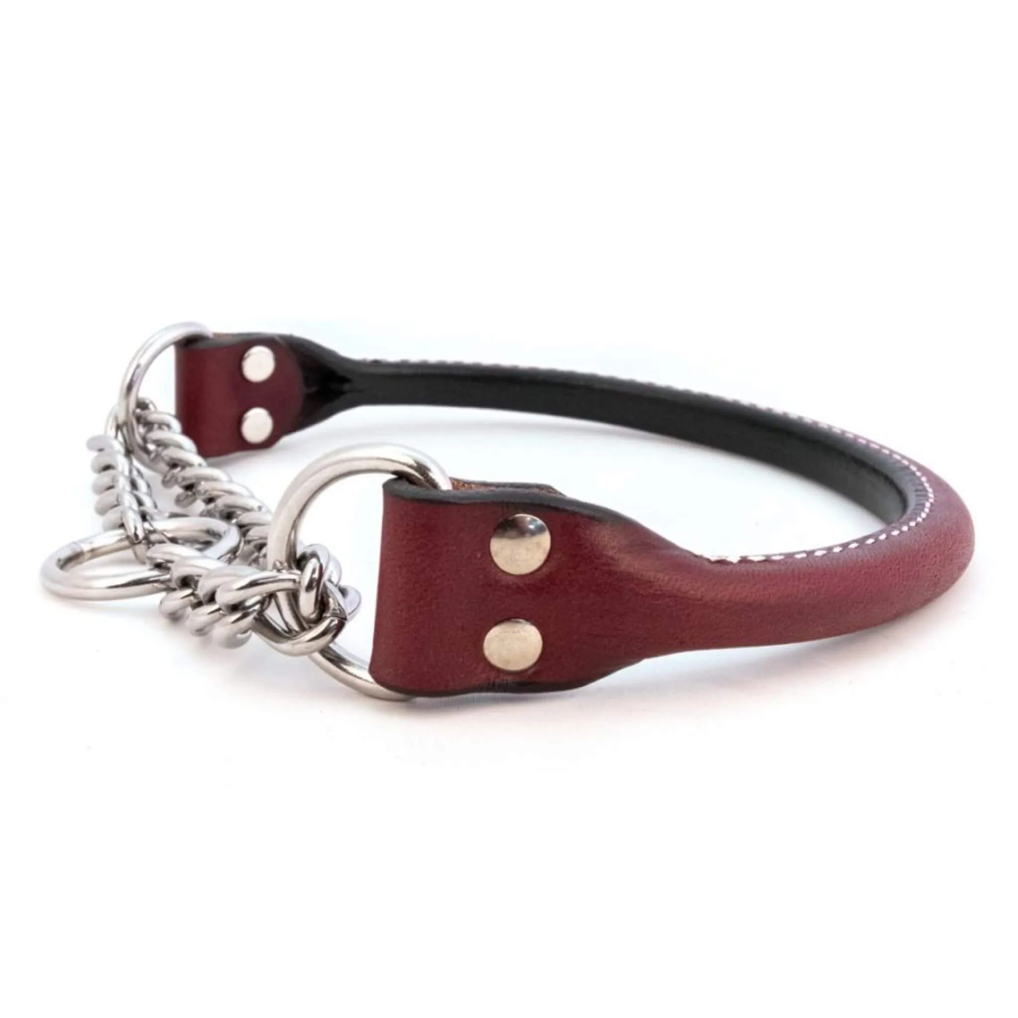 Rolled Leather Martingale Dog Collar