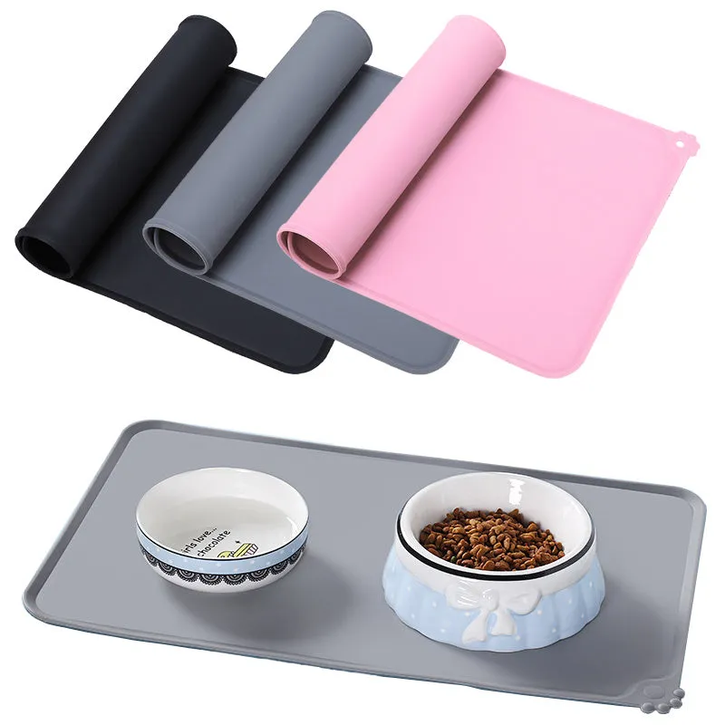 Silicone Non-Stick Pet Fountain Tray Waterproof Food Pad