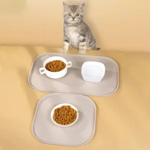 Silicone Waterproof Pet Feeding Mat with Anti-Spill Edges