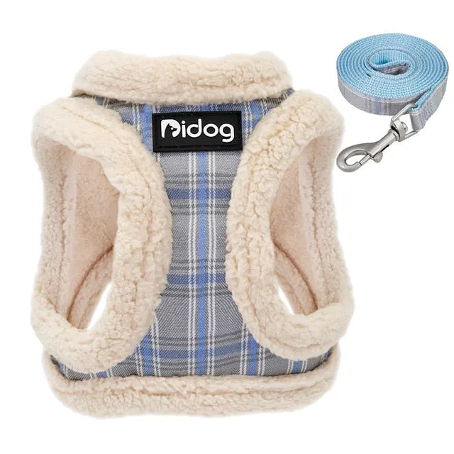 Small Dog Cotton Winter Harness Vest and Leash Set