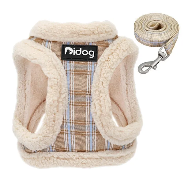 Small Dog Cotton Winter Harness Vest and Leash Set