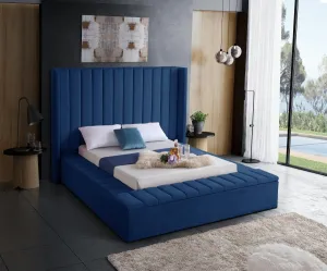 Space Saving and Luxurious Blue Velvet Bed