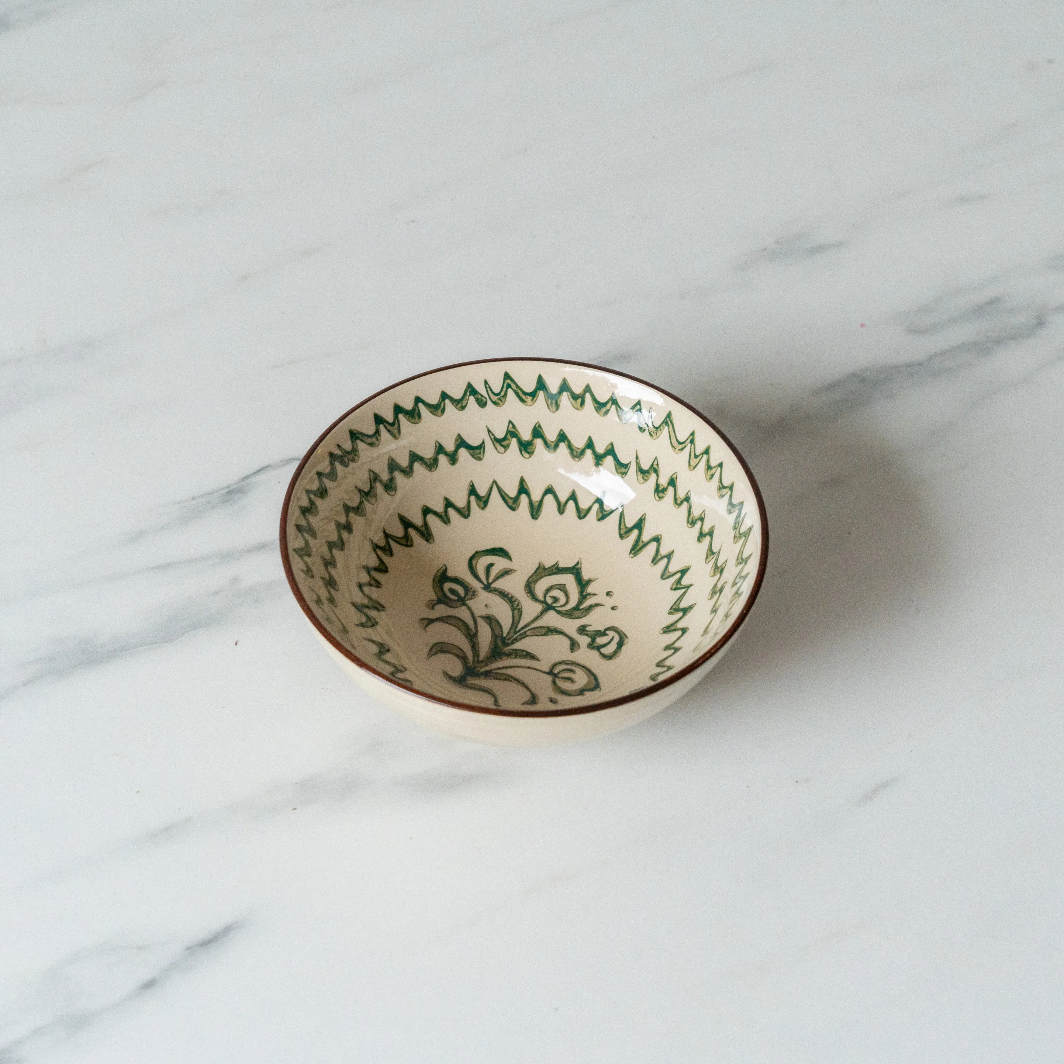 Stoneware Bowls with Hand-Painted Designs