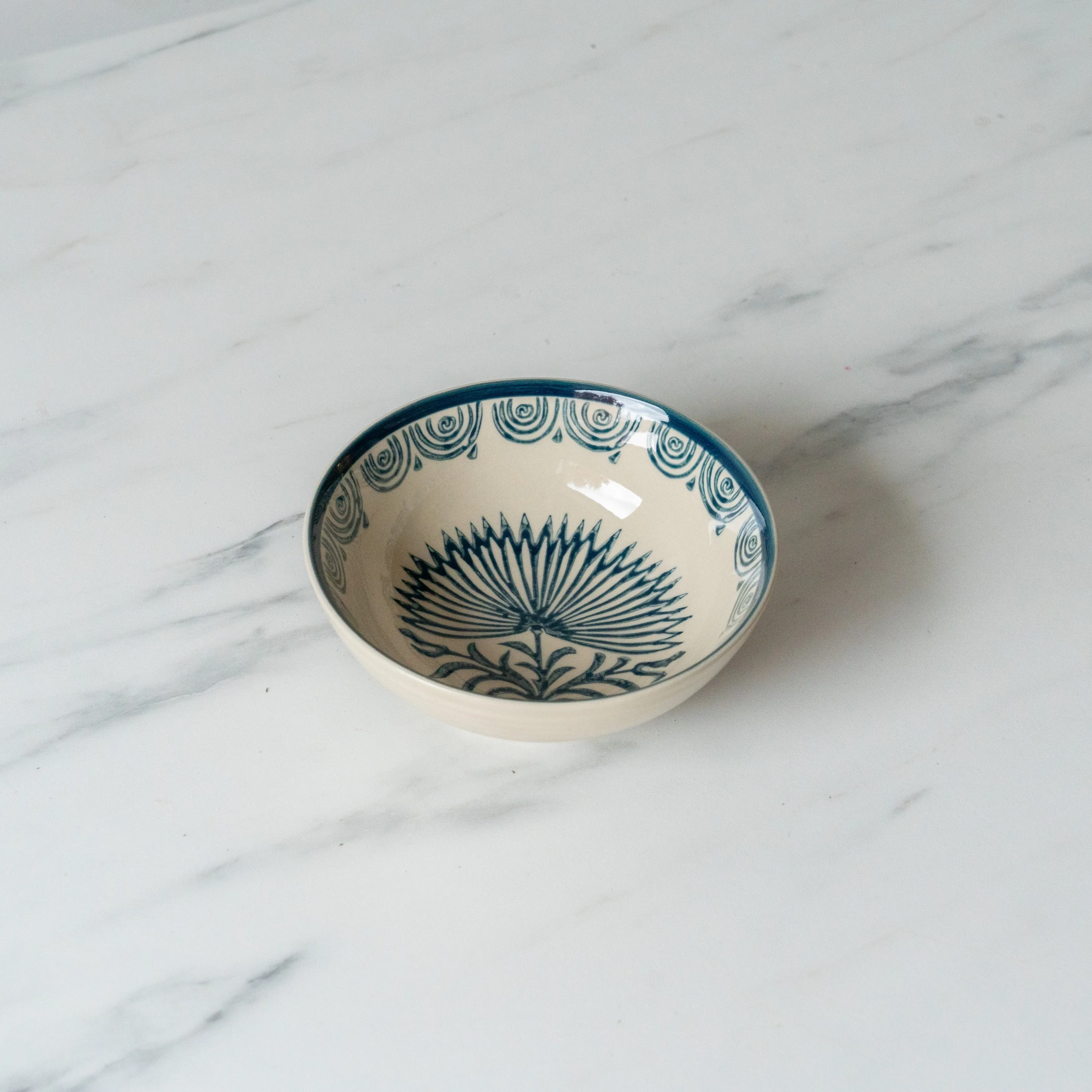 Stoneware Bowls with Hand-Painted Designs