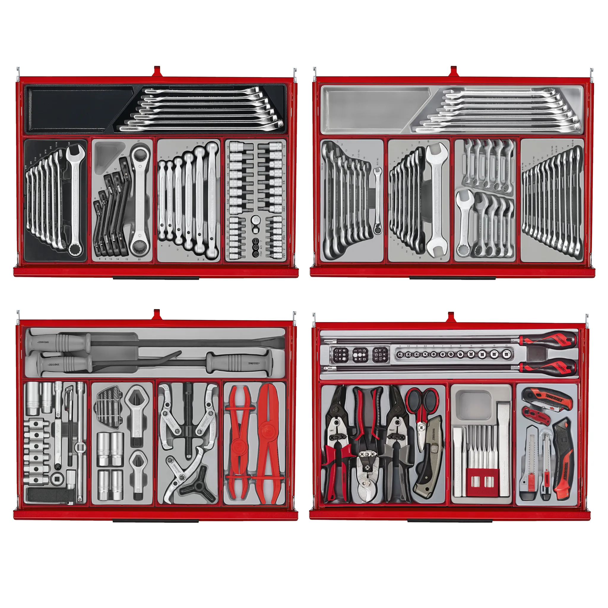 Teng Tools 1295 Piece PRO35 53 Inch Wide Red Monster Mega Master Hand Tool Kit - TKS53R1295T