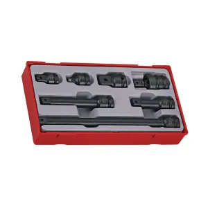 Teng Tools 7 Piece 1/2 Inch Drive Adaptor, Extension and Impact Socket Accessory Set - TT9207