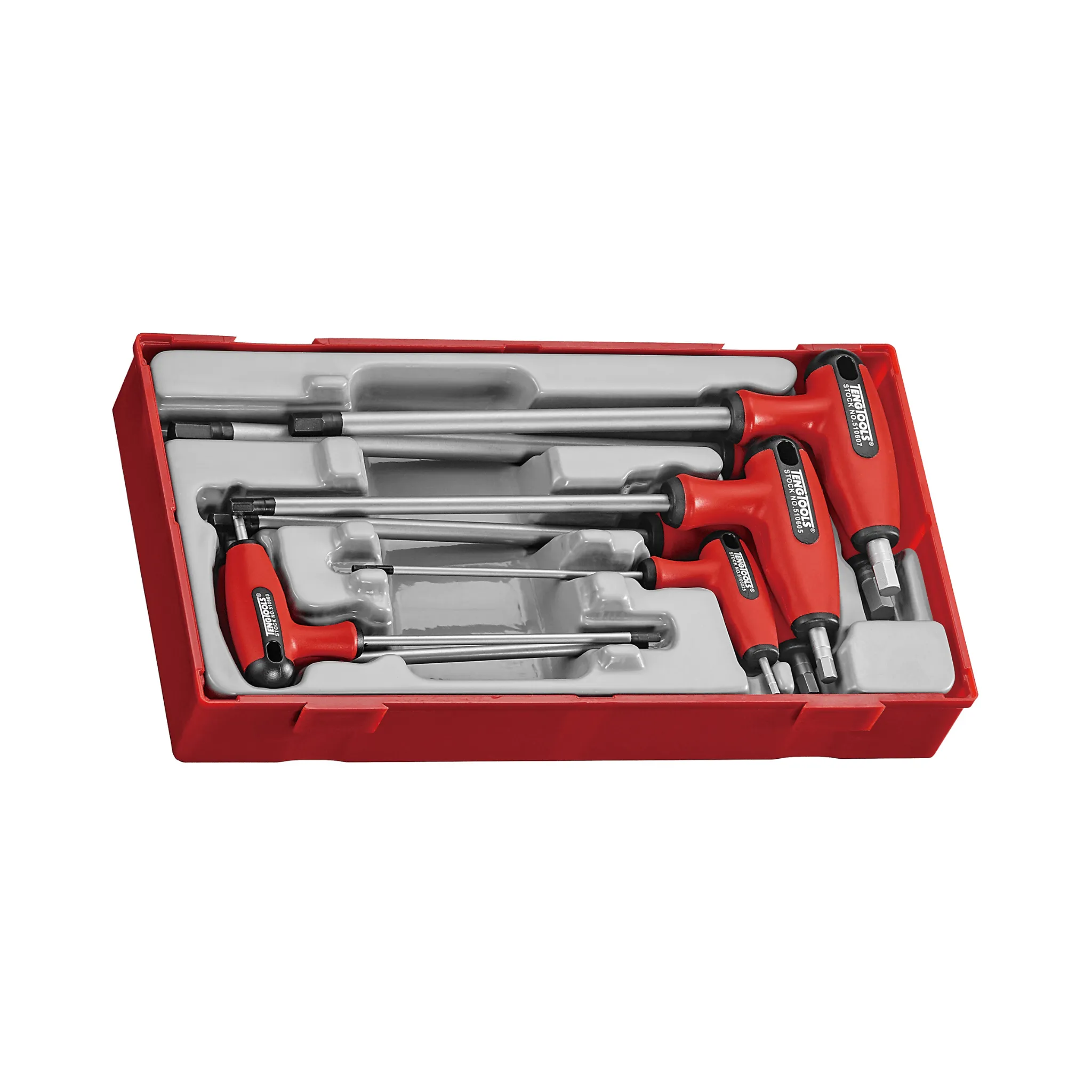 Teng Tools 7 Piece Metric T Handle Hex Key Allen Wrench Driver Set (2.5MM to 8MM) - TTHEX7S