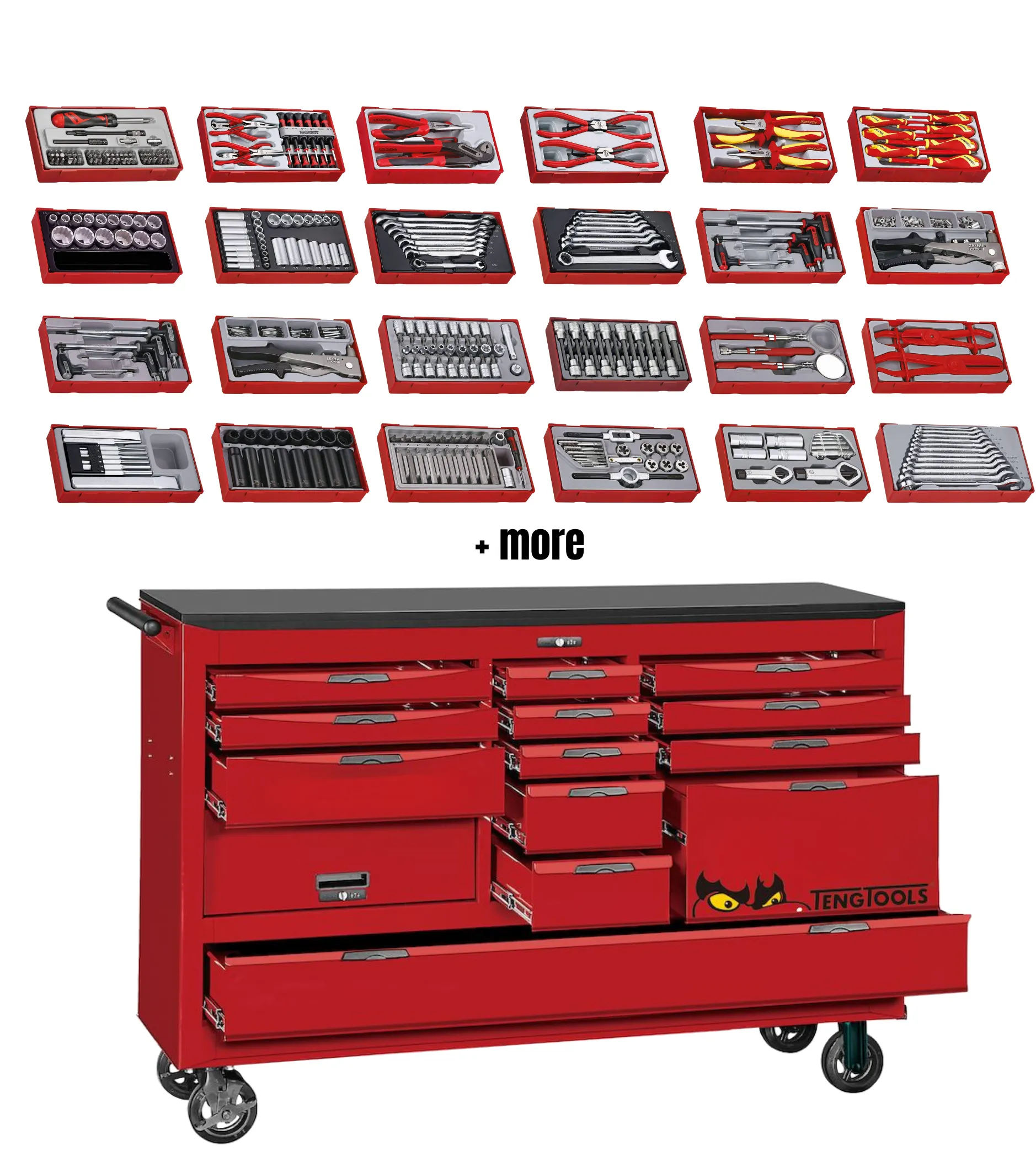 Teng Tools 756 Piece 67 Inch Wide Juggernaut Original Tool Kit - TCW813UNBK-KIT1