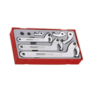 Teng Tools 8 Piece Adjustable C Type Hook and Pin Wrench / Spanner Set - TTHP08