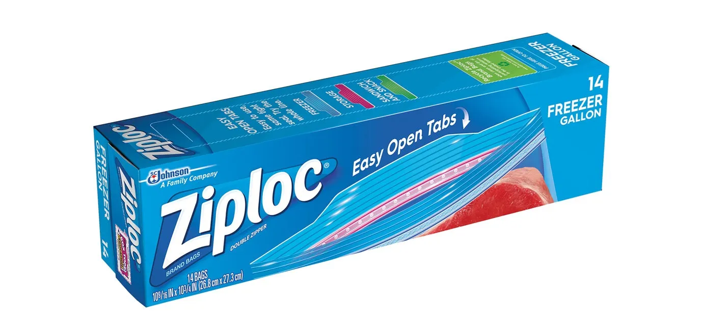 Ziploc Freezer Bags Gallon, 14 Count